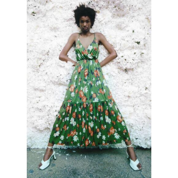 ZARA V-Neckline Long Dress NWT - Picture 13 of 16